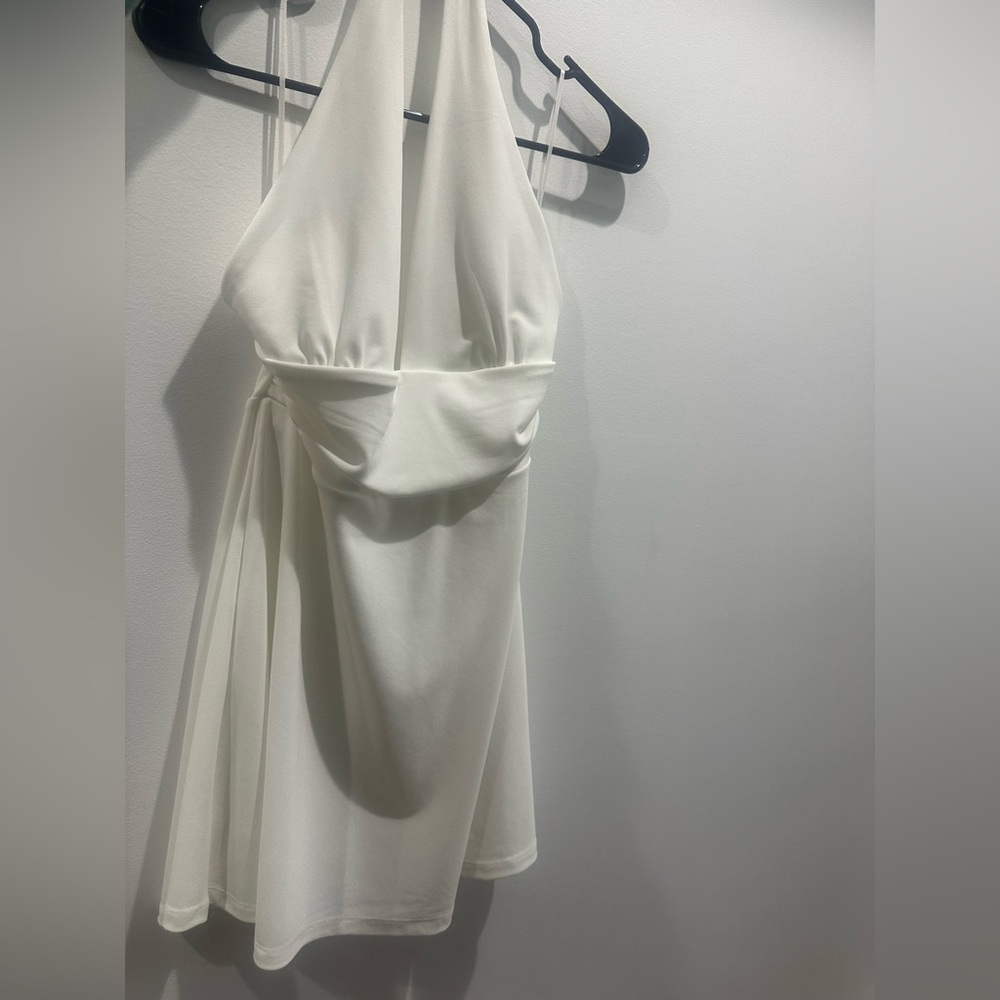 Zara white halter mini dress